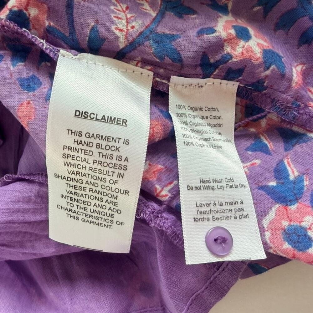 Emerson Fry Emmaline Blouse Violet Wildflower Pink Floral Medium Loose Boho - Picture 8 of 10